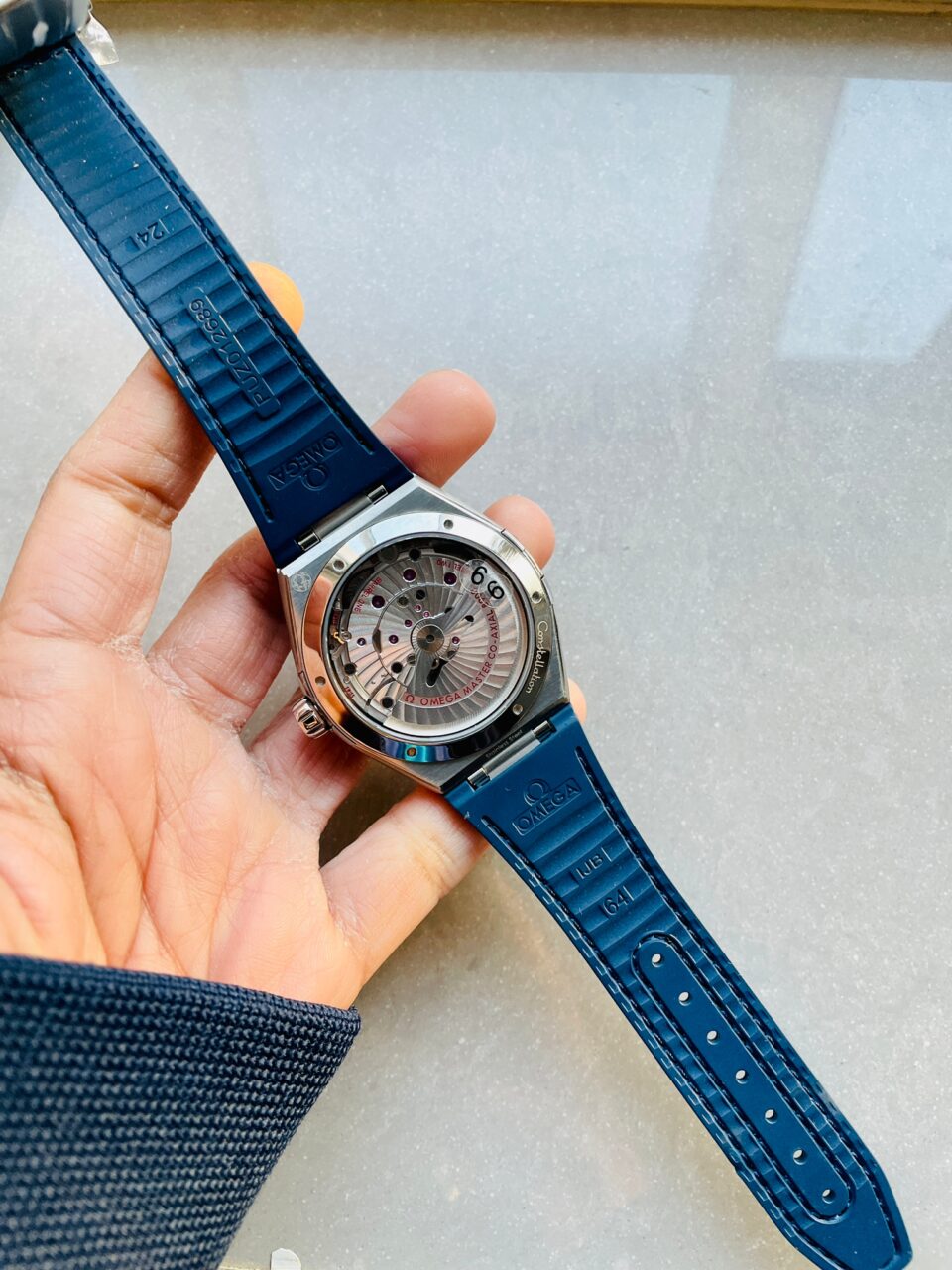 Constellation Blue Ceramic SS 8F 1:1 Best Edition Blue Dial on Blue Gummy Strap A8900