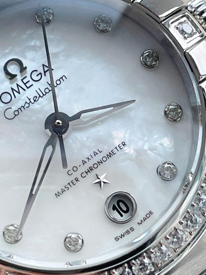 Constellation Co?Axial Master 29 mm Silver dial White dial on Diamond bezel