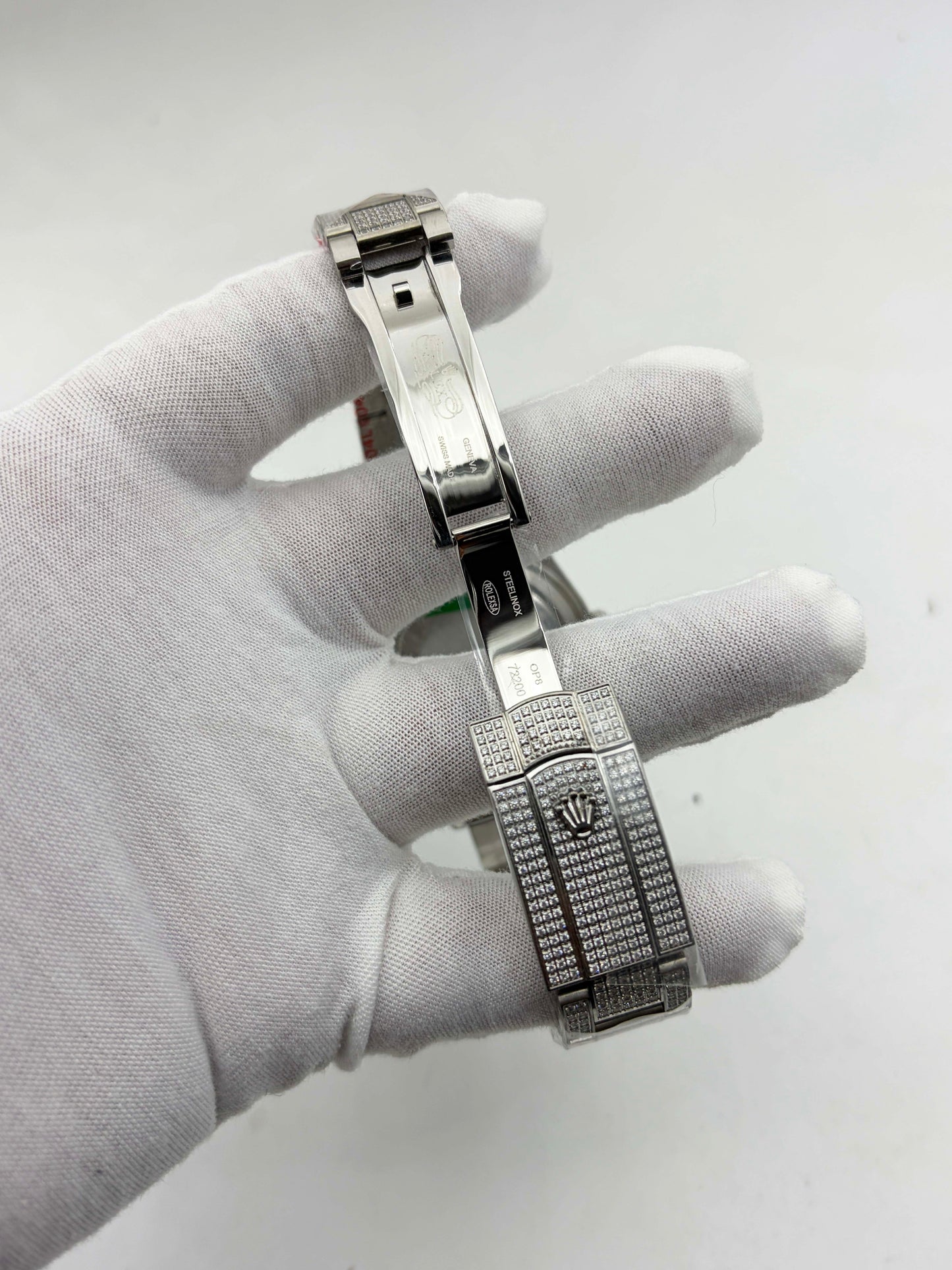 Rolex OYSTER PERPETUAL 41mm 904L SS MOISSANITE DIAMONDS BRACELET AND DIAL A2824 iced out