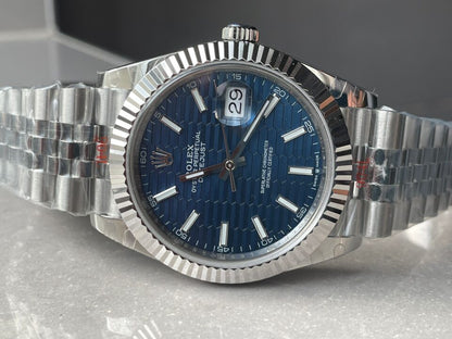 VSF Factory 1:1 Rolex DateJust 41  SS Best Edition 904L Steel Blue Textured Dial