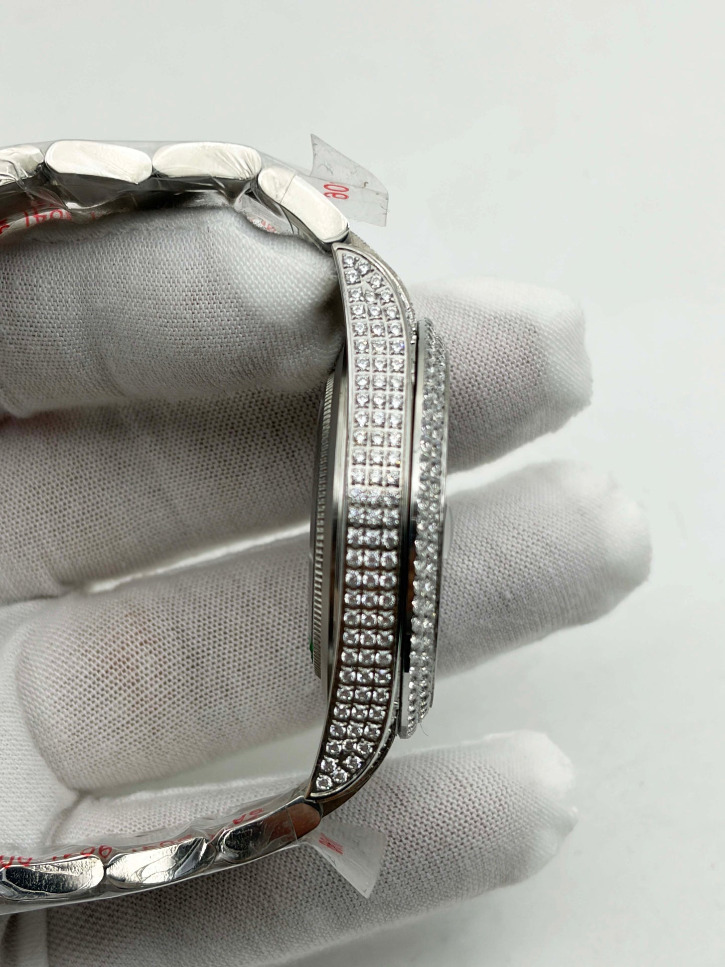 Rolex OYSTER PERPETUAL 41mm 904L SS MOISSANITE DIAMONDS BRACELET AND DIAL A2824 iced out