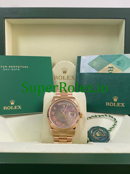 Rolex Day-Date 36MM Everose Gold Tahitian Mother of Pearl Roman Dial Ref.118235