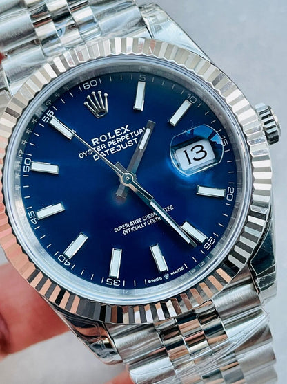 VS Factory 1:1 Rolex DateJust 41 SS Best Edition 904L Steel Blue Dial