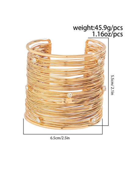 Sweet Cool Punk Style Wide Brushed Line Bracelet