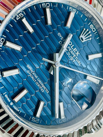VSF Factory 1:1 Rolex DateJust 41  SS Best Edition 904L Steel Blue Textured Dial