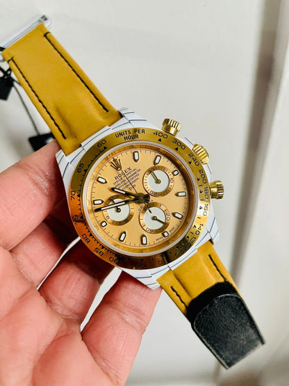 DIWF Factory 1:1 Rolex Daytona DIW White Carbon/YG  Best Edition Gold Dial A7750