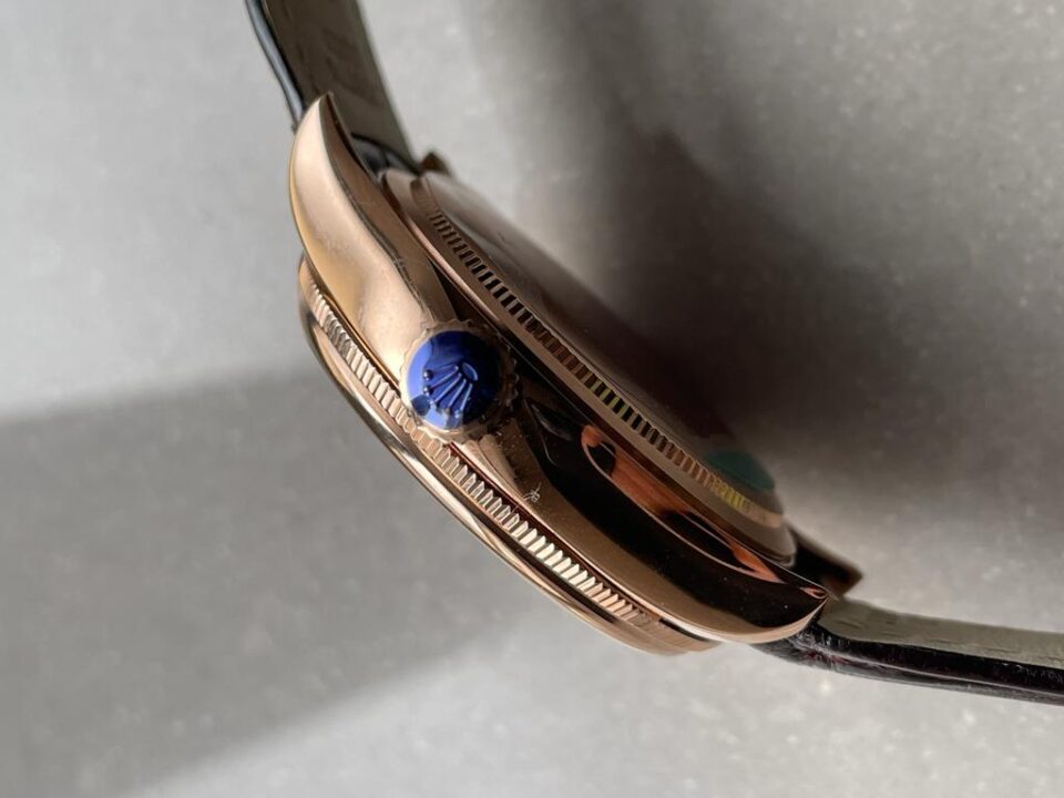 Rolex Cellini Moonphase 50535 RG White Dial on Leather Strap Asia 3195 Mod