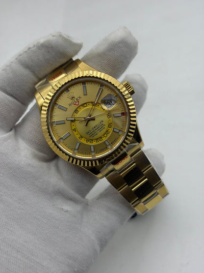 Noob FACTORY 1:1 Rolex Sky-Dweller 326934 SS Best Edition Gold Dial A23J  ?330.00