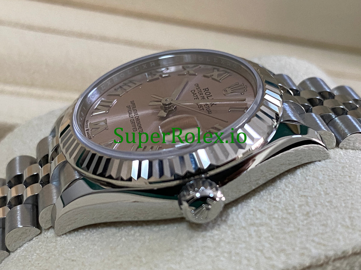 Rolex Datejust 31 Steel and White Gold Pink Roman Dial Ref.278274