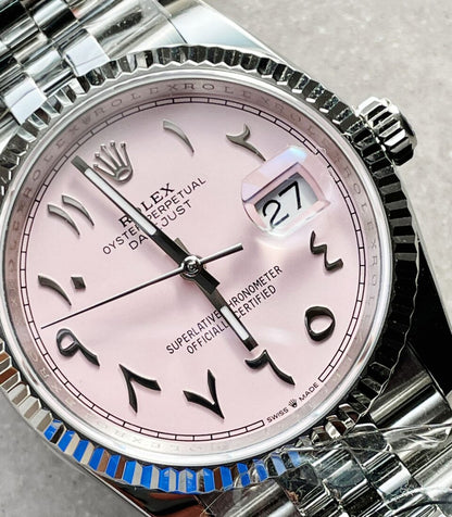 DIWF Factory 1:1 Rolex DateJust 36 126234 Best Edition 904L Steel Tiffany Pink Dial Arabic Marker SA3235