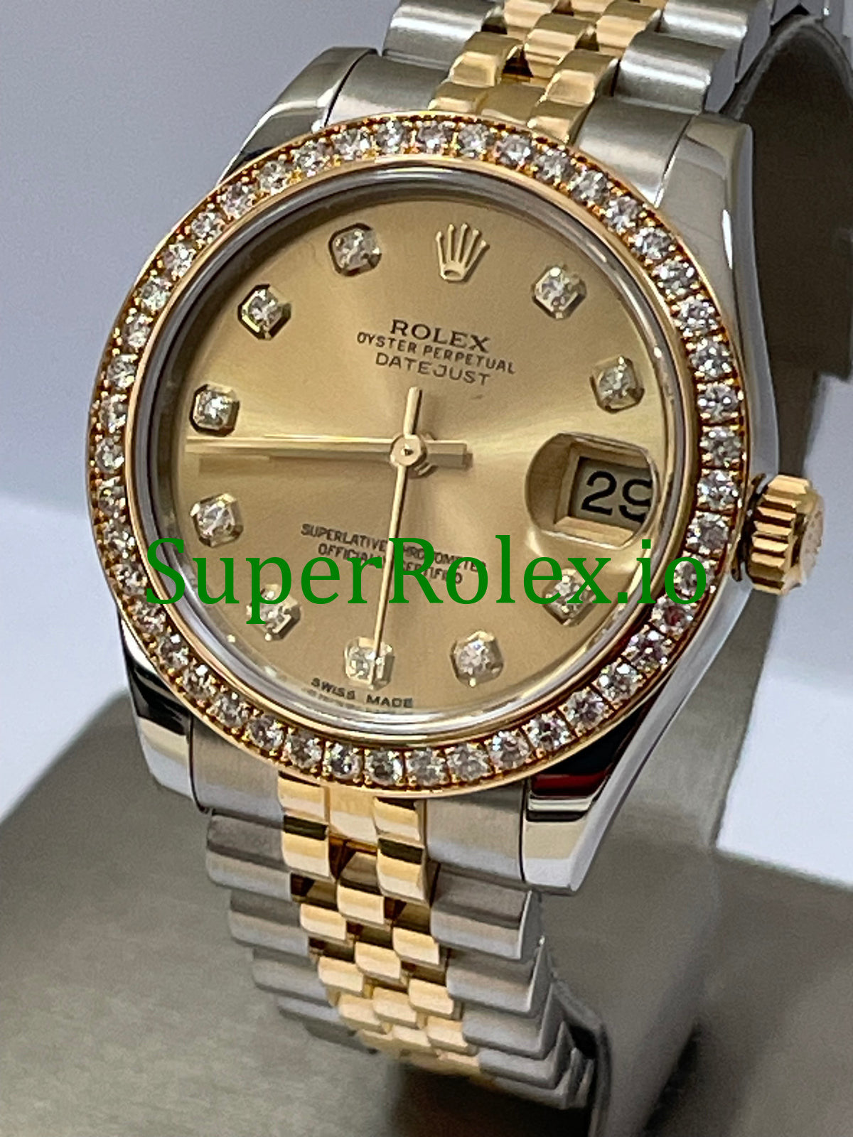 Rolex Datejust 31 Steel and Yellow Gold Champagne Diamond Dial Ref.178383