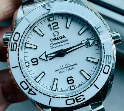 Planet Ocean Sea master 39.5mm White Real Ceramic VSF 1:1 Best Edition on SS strap A8906