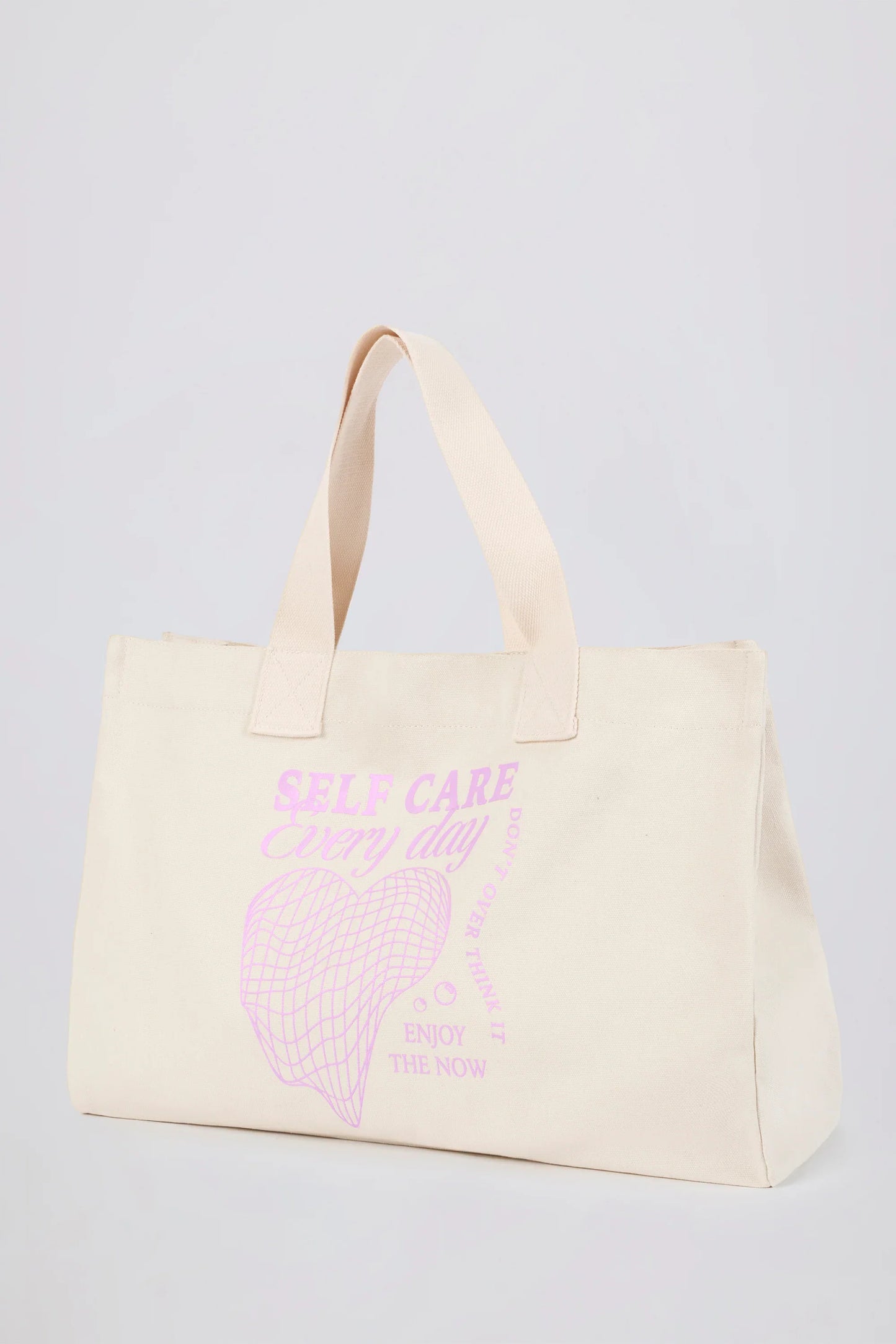 Oversized Canvas Tote Bag in Egg Shell