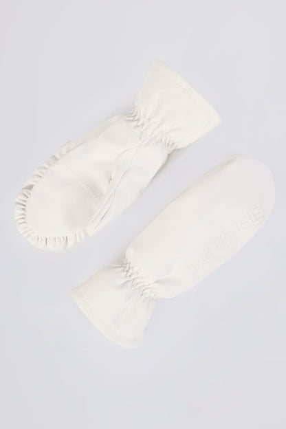 Faux-Leather Gloves in Ice White