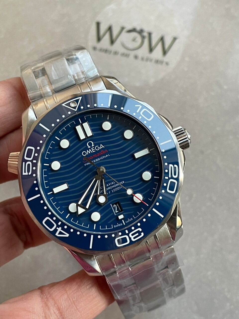 Seamaster Diver 300M VSF 1:1 Best Edition Blue Ceramic Blue Dial on SS Bracelet A8800 V2