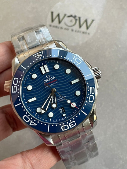 Seamaster Diver 300M VSF 1:1 Best Edition Blue Ceramic Blue Dial on SS Bracelet A8800 V2