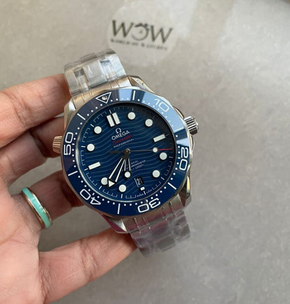 Seamaster Diver 300M VSF 1:1 Best Edition Blue Ceramic Blue Dial on SS Bracelet A8800 V2