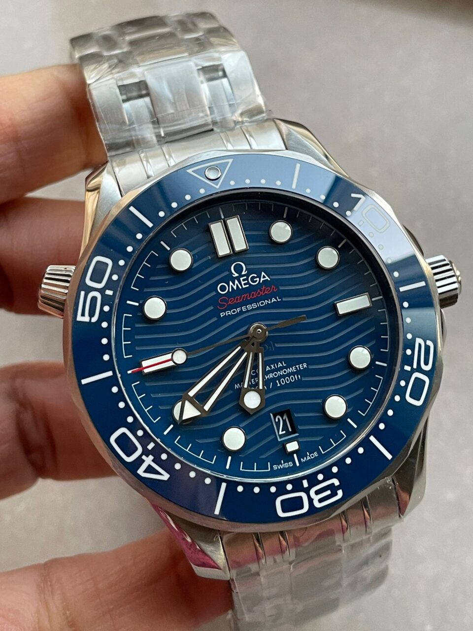 Seamaster Diver 300M VSF 1:1 Best Edition Blue Ceramic Blue Dial on SS Bracelet A8800 V2