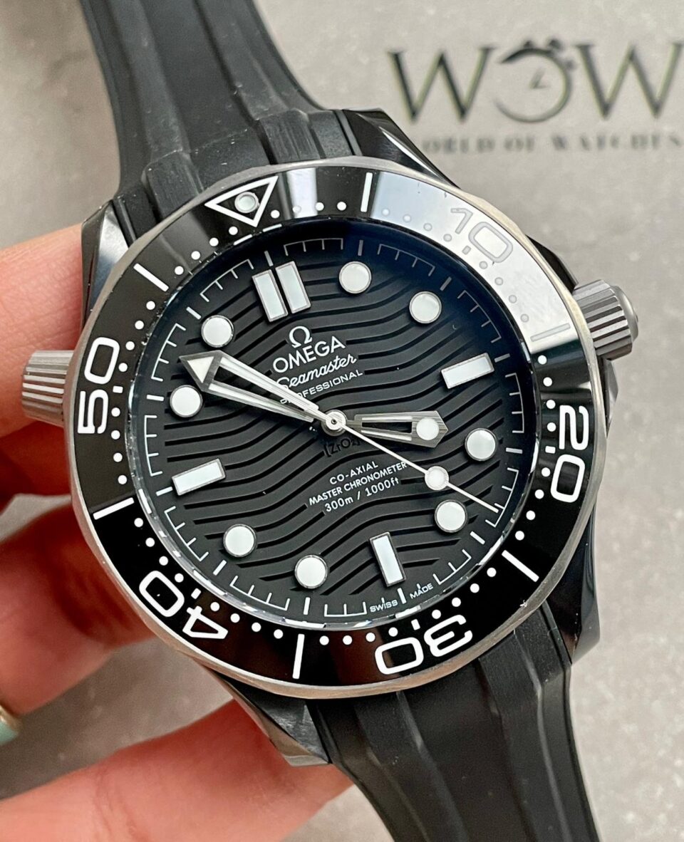 Seamaster Diver 300M 43.5mm VSF 1:1 Best Edition Ceramic Case Black Dial on Black Rubber Strap A8806