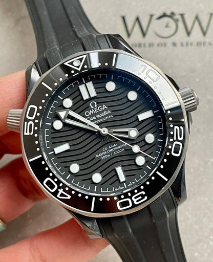 Seamaster Diver 300M 43.5mm VSF 1:1 Best Edition Ceramic Case Black Dial on Black Rubber Strap A8806
