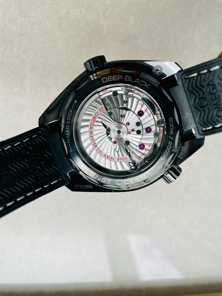Omega Seamaster Planet Ocean 600M Deep Black In Red GMT 215.92.46.22.01.001 VSF PVD Black Dial Swiss 8906