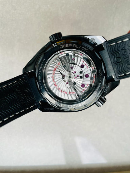 Omega Seamaster Planet Ocean 600M Deep Black In Red GMT 215.92.46.22.01.001 VSF PVD Black Dial Swiss 8906