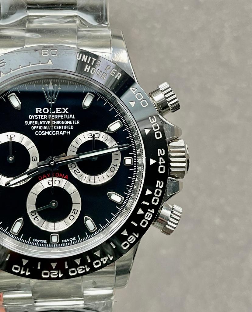CLEAN FACTORY 1:1 Rolex Daytona 116500 PANDA Best Edition CF 904L SS Case and BLACK Dial