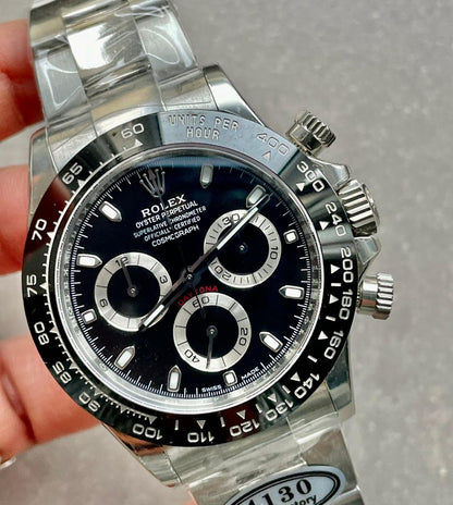 CLEAN FACTORY 1:1 Rolex Daytona 116500 PANDA Best Edition CF 904L SS Case and BLACK Dial