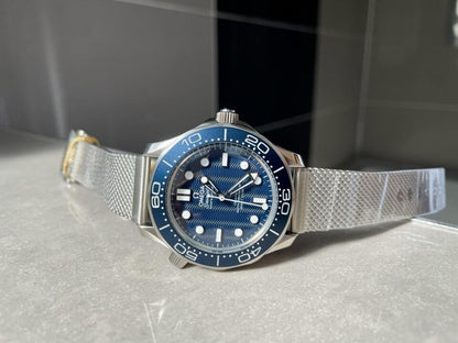 SEAMASTER 300M 42MM JAMES BOND 60TH ANNIVERSARY VSF BEST EDITION ON MESH BRACELET A8806