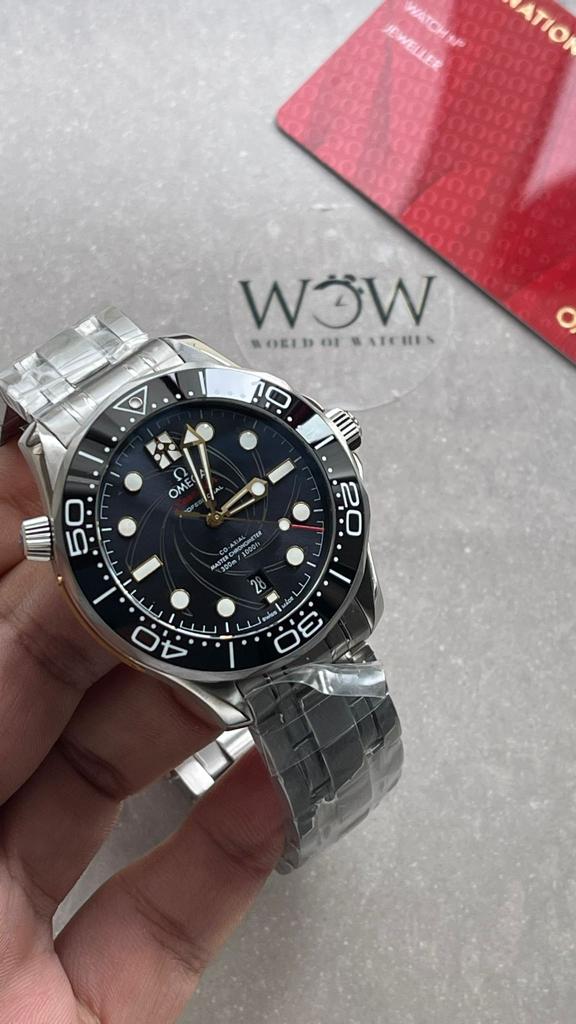 Seamaster Diver 300m Co-Axial Master Chronometer “James Bond 007 ” SS Black Dial on SS Bracelet VSF ORF Asia 8800  50TH ANNIVERSARY