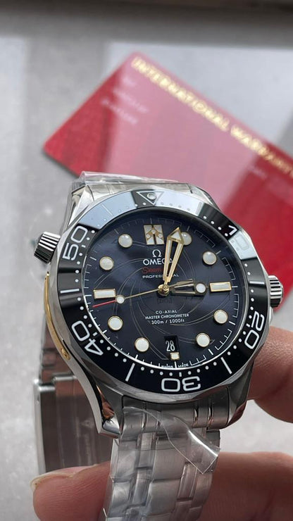 Seamaster Diver 300m Co-Axial Master Chronometer “James Bond 007 ” SS Black Dial on SS Bracelet VSF ORF Asia 8800  50TH ANNIVERSARY