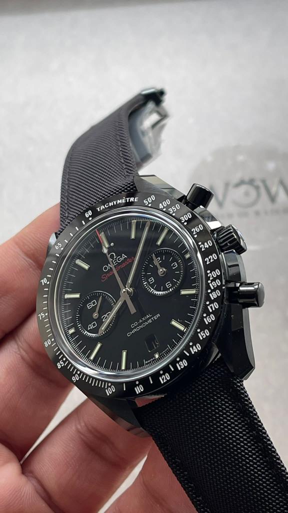 SPEEDMASTER “DARK SIDE OF THE MOON” REAL CERAMIC OMF 1:1 BEST EDITION BLACK BLACK ON NYLON STRAP A9300 V2