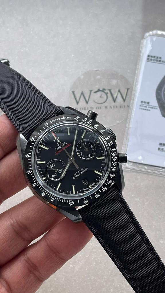 SPEEDMASTER “DARK SIDE OF THE MOON” REAL CERAMIC OMF 1:1 BEST EDITION BLACK BLACK ON NYLON STRAP A9300 V2