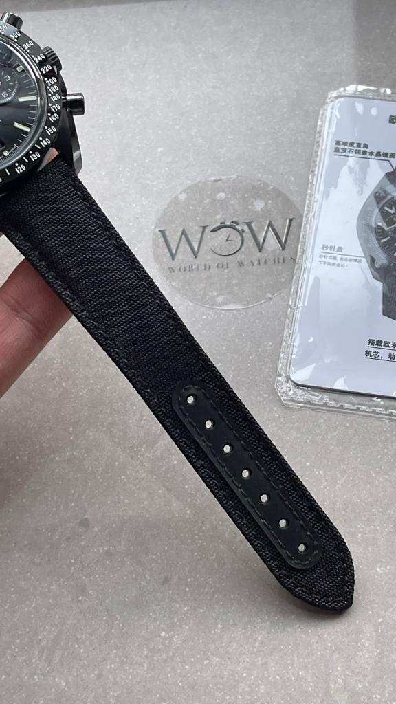 SPEEDMASTER “DARK SIDE OF THE MOON” REAL CERAMIC OMF 1:1 BEST EDITION BLACK BLACK ON NYLON STRAP A9300 V2