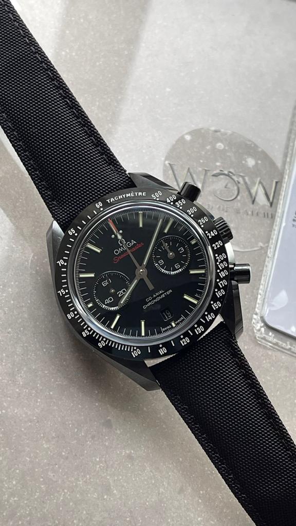 SPEEDMASTER “DARK SIDE OF THE MOON” REAL CERAMIC OMF 1:1 BEST EDITION BLACK BLACK ON NYLON STRAP A9300 V2