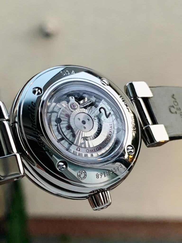 V6F 34mm LADYMATIC SS BLACK LEATHER STRAP A2836