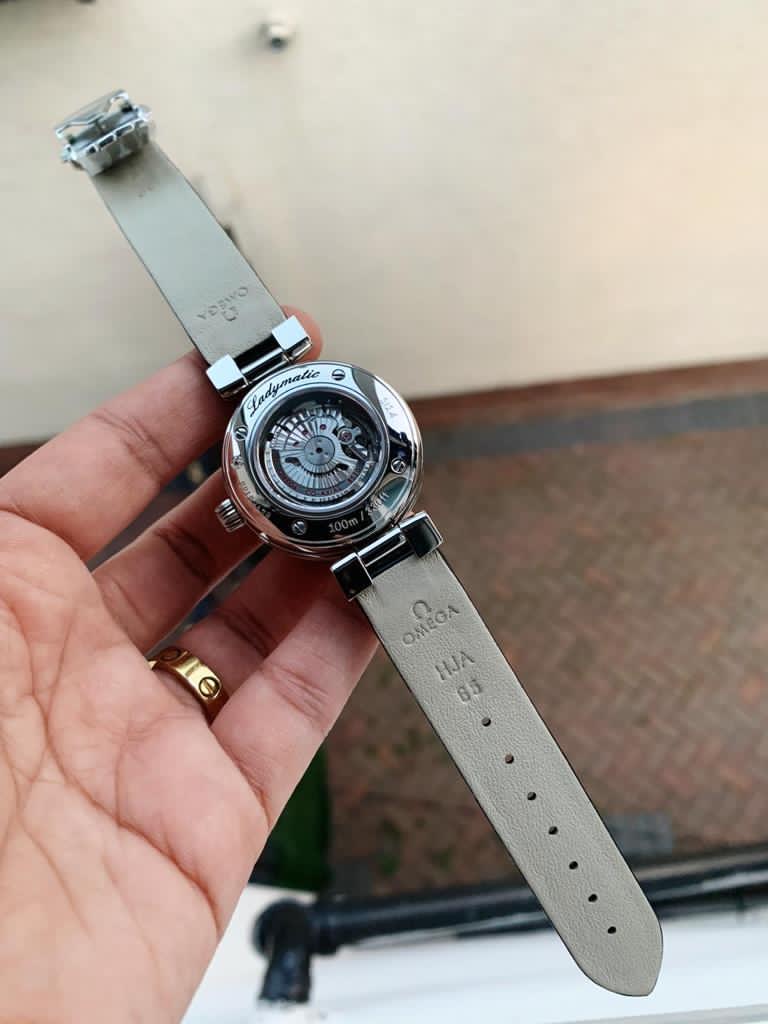 V6F 34mm LADYMATIC SS BLACK LEATHER STRAP A2836