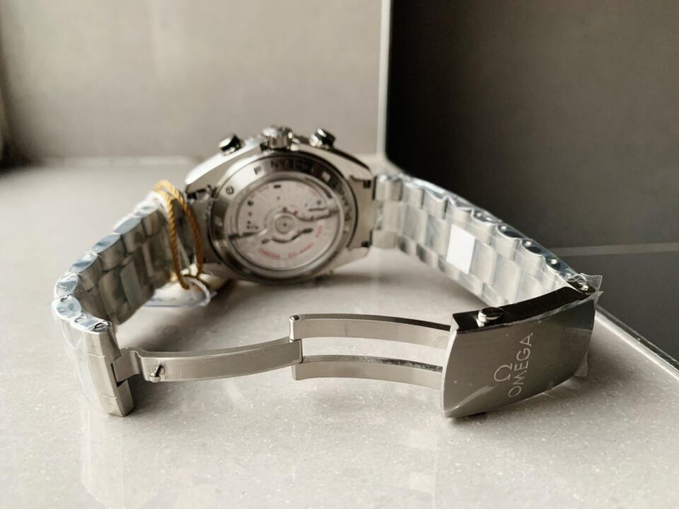 Planet Ocean SEAMASTER Chronometer OMF SS Black Matte Bezel Grey Dial on SS Bracelet A9900 (Black Balance Wheel)