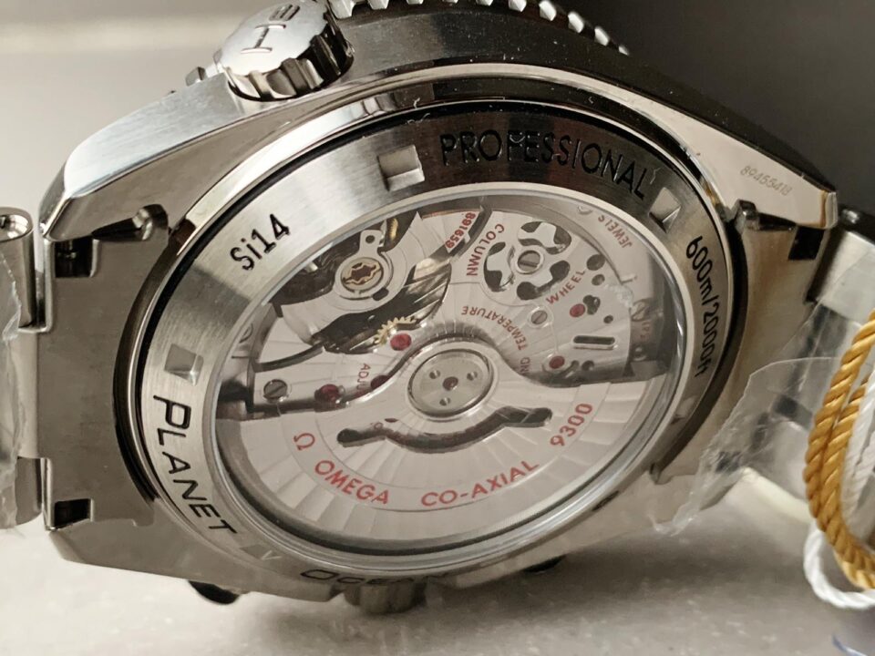 Planet Ocean SEAMASTER Chronometer OMF SS Black Matte Bezel Grey Dial on SS Bracelet A9900 (Black Balance Wheel)
