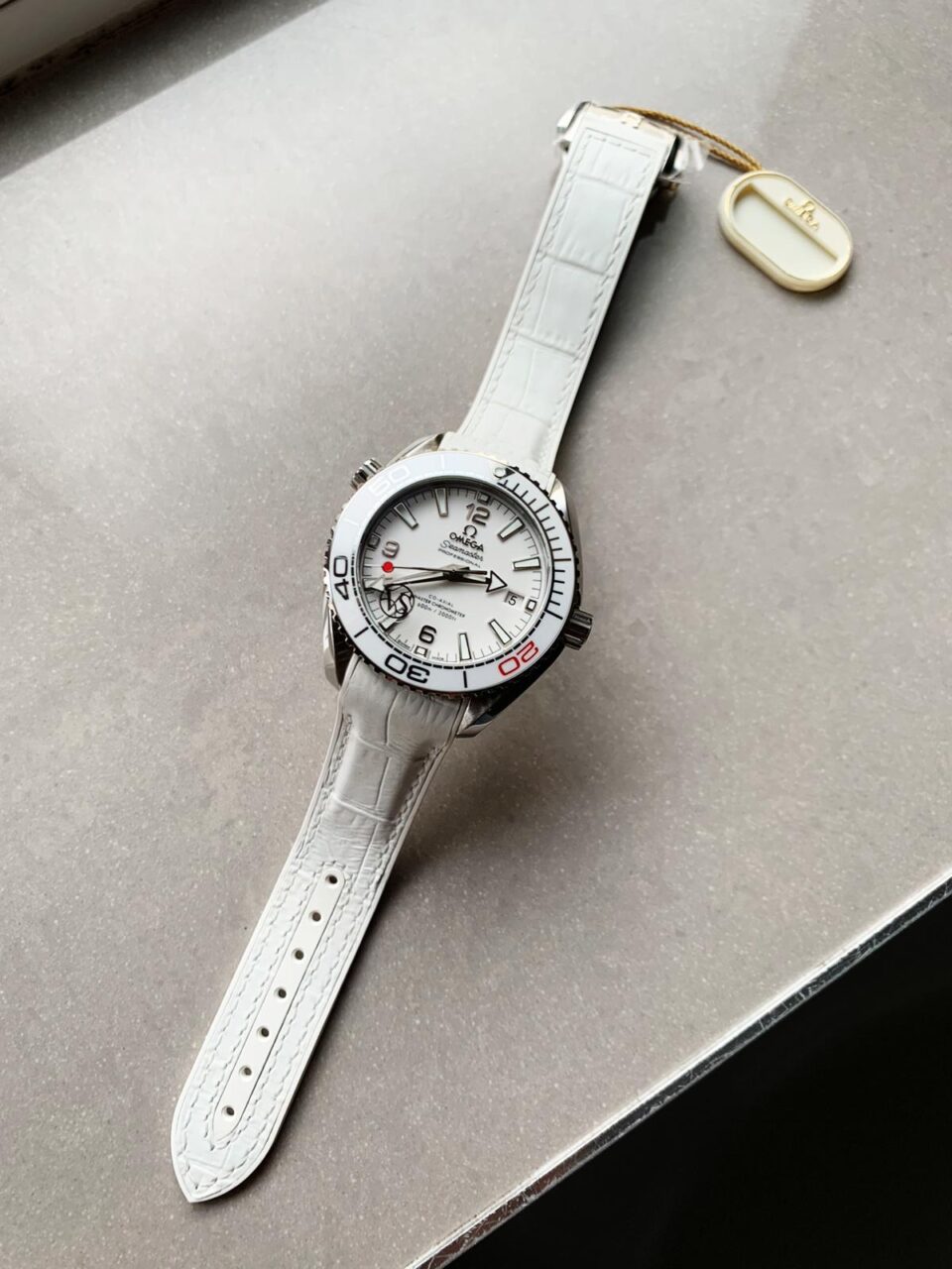 Planet Ocean SEAMASTER 39.5mm Olympic Games SS VSF 1:1 Best Edition White Dial on White Rubber Strap A8800