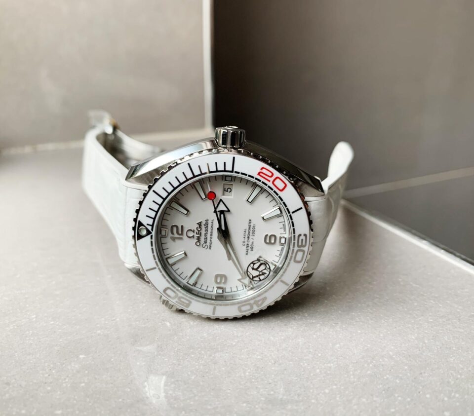 Planet Ocean SEAMASTER 39.5mm Olympic Games SS VSF 1:1 Best Edition White Dial on White Rubber Strap A8800