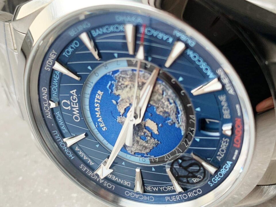 Omega Seamaster Aqua Terra Worldtimer VSF 1:1 Best Edition Blue Dial on SS Bracelet A8938