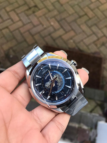 Omega Seamaster Aqua Terra Worldtimer VSF 1:1 Best Edition Blue Dial on SS Bracelet A8938