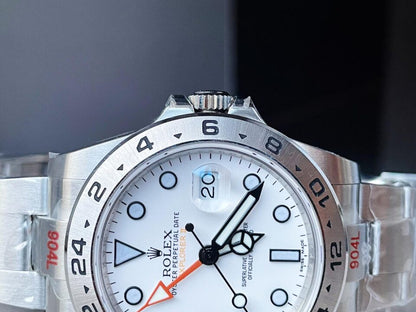 GMF Factory 1:1 Rolex EXPLORER II 42MM 216570 WHITE 904L SS BEST EDITION WHITE DIAL A3186