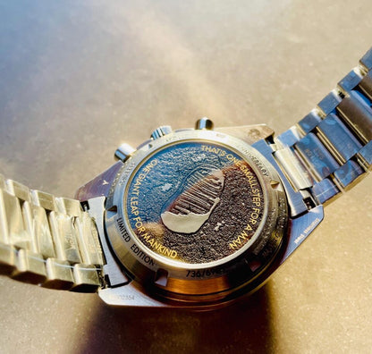 Speedmaster 50th Anniversary of APOLLO 11 The Moon Landing OMF Best Edition on SS Bracelet Manual Winding Chrono Movement