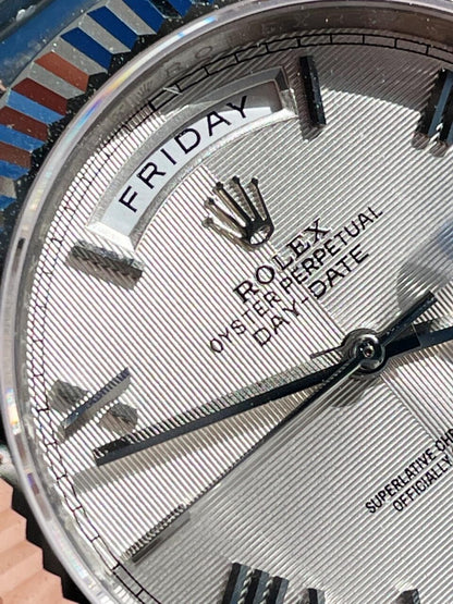 EWF Factory SS 1:1 Rolex Day Date II 228239 Best Edition White Textured Dial A3255