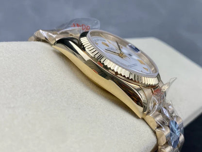 DAY-DATE 36MM GOLD CASE WHITE DIAL