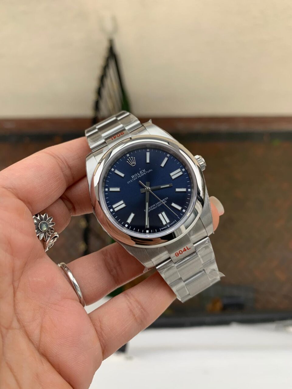 EW FACTORY 1:1 Rolex OYSTER PERPETUAL BRIGHT BLUE dial 41MM Asian A3230
