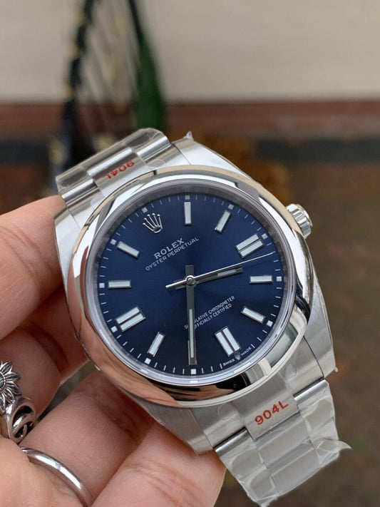 EW FACTORY 1:1 Rolex OYSTER PERPETUAL BRIGHT BLUE dial 41MM Asian A3230