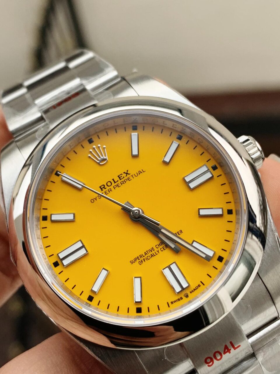 EW FACTORY 1:1 Rolex OYSTER PERPETUAL YELLOW DIAL 41MM Asian A3230